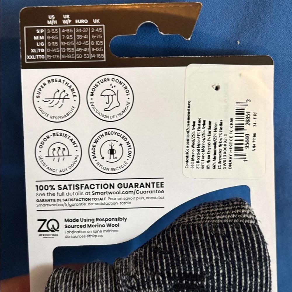 NWT Smartwool Hike Unisex Merino Wool Socks Sz Small